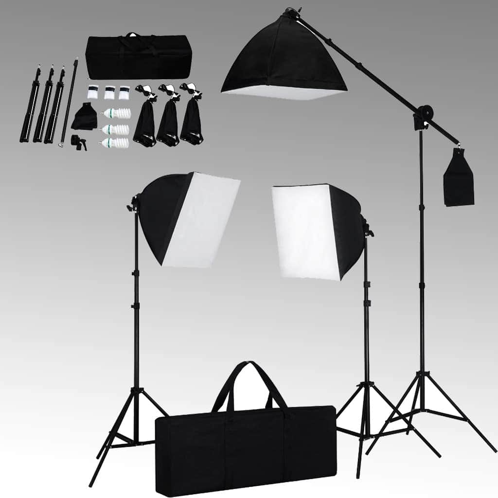Κιτ Φωτισμού Στούντιο με Softbox και Φόντα - Pakobazaar