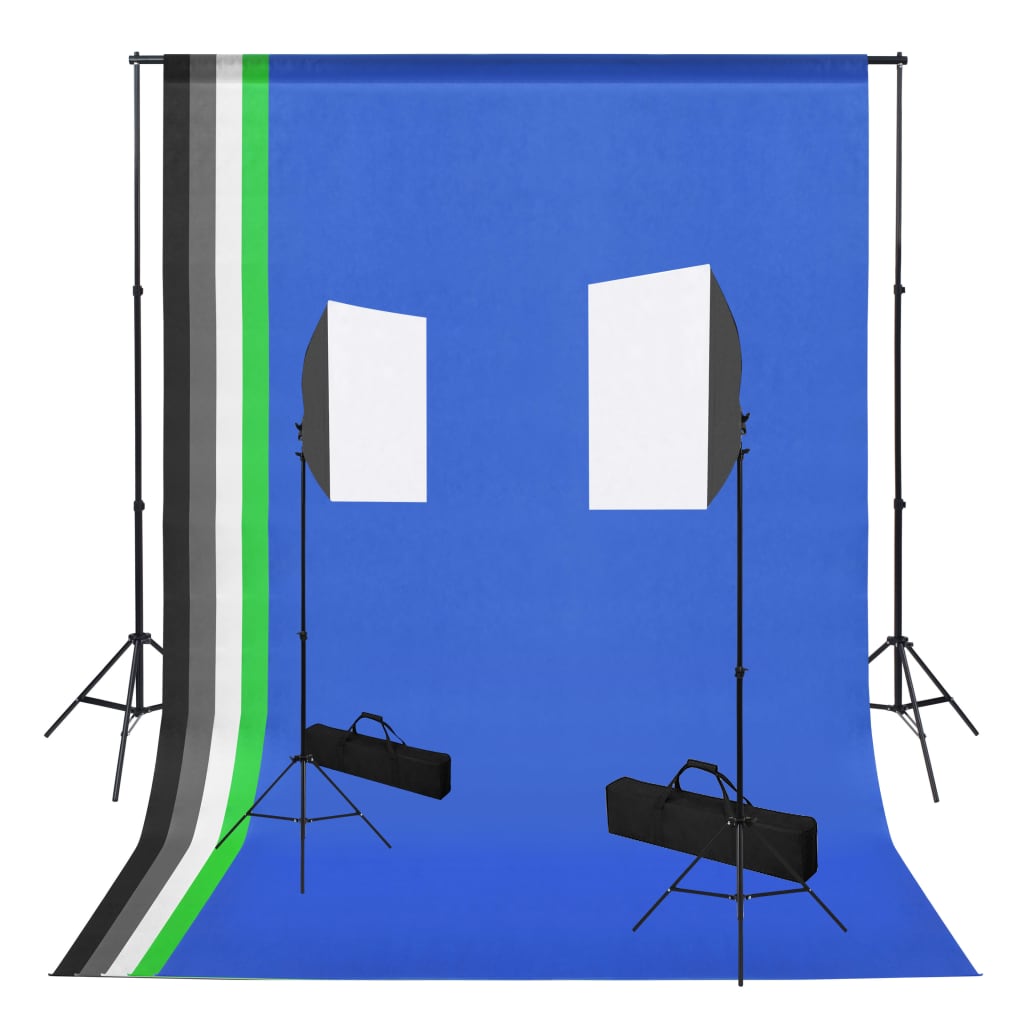 Κιτ Φωτισμού Φωτογραφικού Στούντιο με Softbox και Φόντα - PAKOBAZAAR