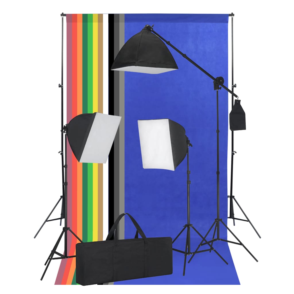Κιτ Φωτισμού Στούντιο με Softbox και Φόντα
