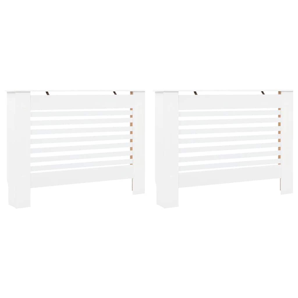 Καλύμματα Καλοριφέρ 2 τεμ. Λευκά 112 x 19 x 81,5 εκ. από MDF - PAKOBAZAAR