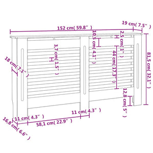 Καλύμματα Καλοριφέρ 2 τεμ. Λευκά 152 x 19 x 81,5 εκ. από MDF - PAKOBAZAAR