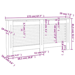 Καλύμματα Καλοριφέρ 2 τεμ. Λευκά 172 x 19 x 81,5 εκ. από MDF - PAKOBAZAAR