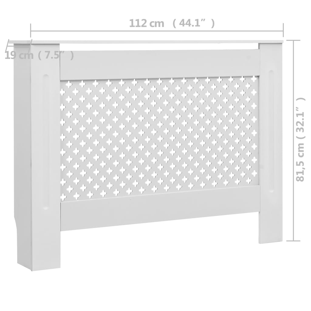 Καλύμματα Καλοριφέρ 2 τεμ. Λευκά 112 x 19 x 81,5 εκ. από MDF - PAKOBAZAAR