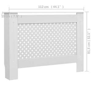Καλύμματα Καλοριφέρ 2 τεμ. Λευκά 112 x 19 x 81,5 εκ. από MDF - PAKOBAZAAR