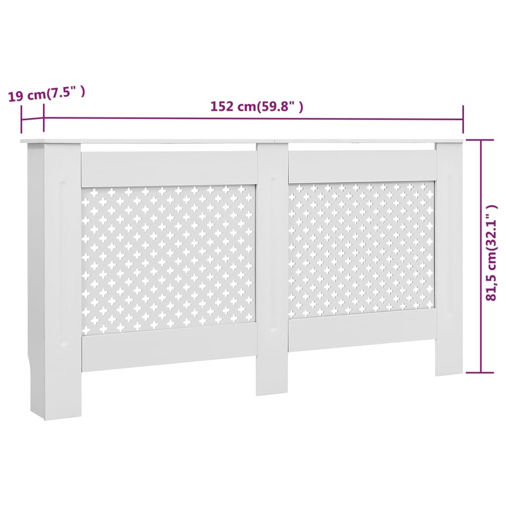 Καλύμματα Καλοριφέρ 2 τεμ. Λευκά 152 x 19 x 81,5 εκ. από MDF - PAKOBAZAAR