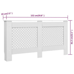 Καλύμματα Καλοριφέρ 2 τεμ. Λευκά 152 x 19 x 81,5 εκ. από MDF - PAKOBAZAAR