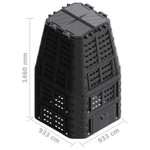 Κάδος Κομποστοποίησης Μαύρος 93,3 x 93,3 x 146 εκ. 1000 Λίτρων - PAKOBAZAAR