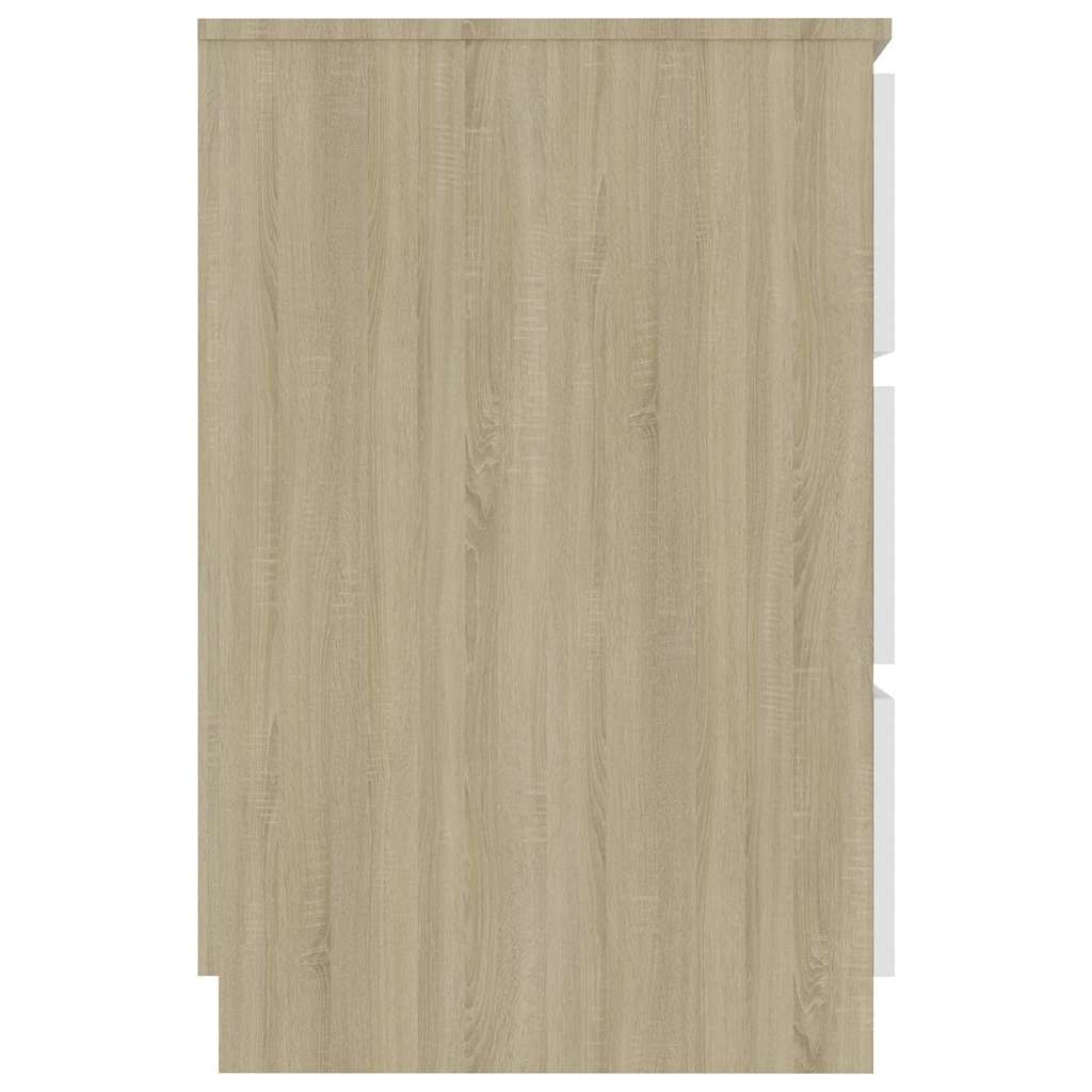 Γραφείο Λευκό/Sonoma Δρυς 140 x 50 x 77 εκ. από Μοριοσανίδα