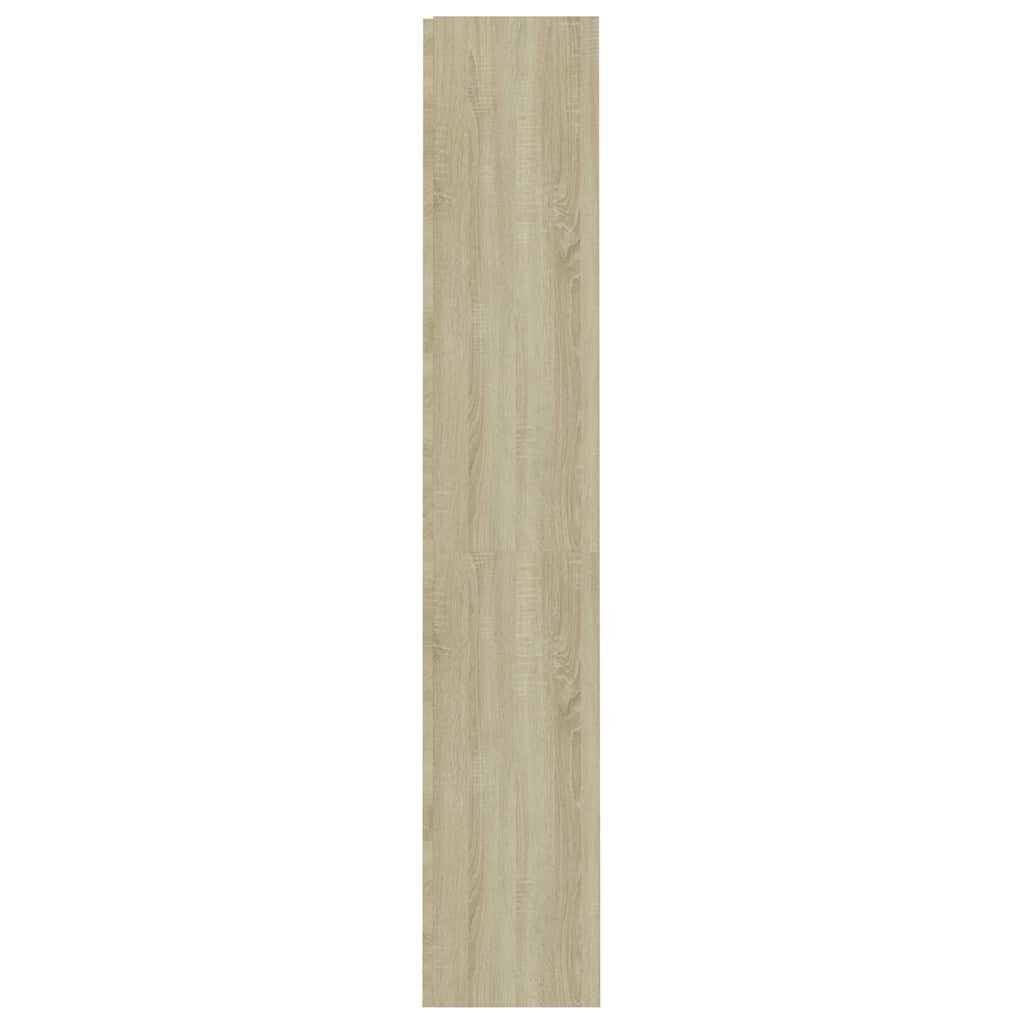 Βιβλιοθήκη με 4 Ράφια Λευκό/Sonoma 60x24x142 εκ. Μοριοσανίδα