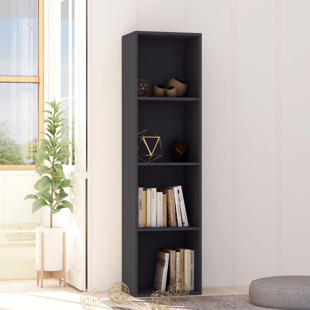 Βιβλιοθήκη Γκρι 40 x 30 x 151,5 εκ. από Μοριοσανίδα