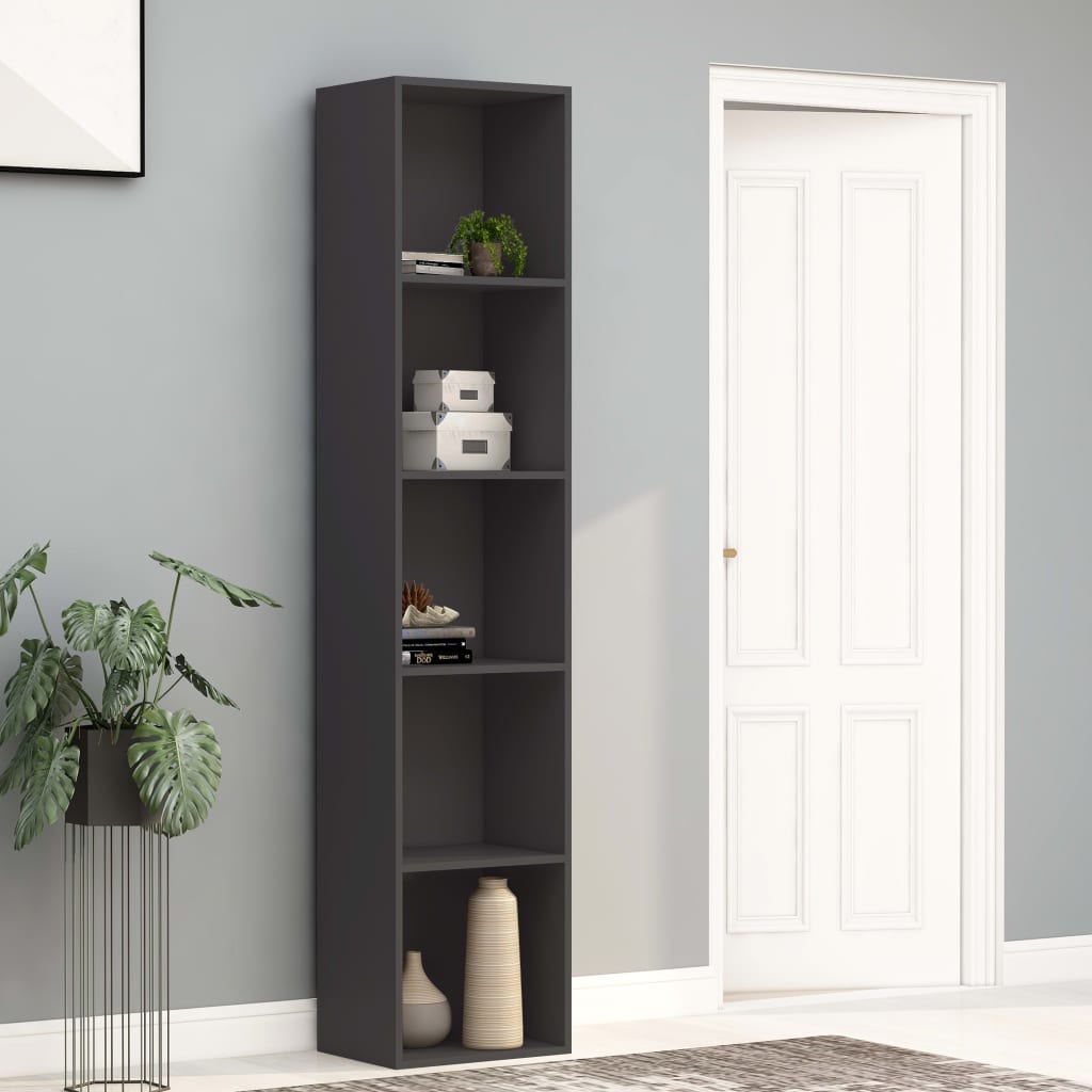 Βιβλιοθήκη Γκρι 40 x 30 x 189 εκ. από Μοριοσανίδα - Pakobazaar