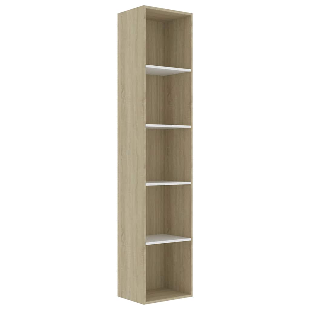 Βιβλιοθήκη Λευκό / Sonoma Δρυς 40 x 30 x 189 εκ. Μοριοσανίδα