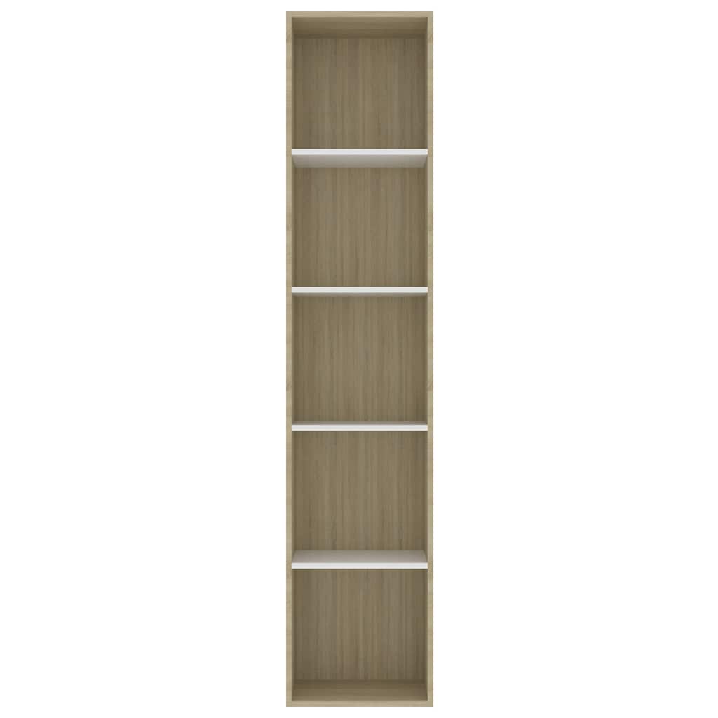 Βιβλιοθήκη Λευκό / Sonoma Δρυς 40 x 30 x 189 εκ. Μοριοσανίδα