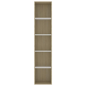 Βιβλιοθήκη Λευκό / Sonoma Δρυς 40 x 30 x 189 εκ. Μοριοσανίδα