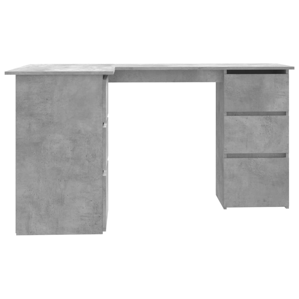Γραφείο Γωνιακό Γκρι Σκυροδέματος 145x100x76 εκ. Επεξ. Ξύλο