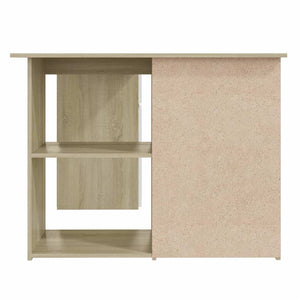 Γραφείο Γωνιακό Λευκό/Sonoma Δρυς 145x100x76 εκ. Μοριοσανίδα