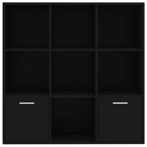 Βιβλιοθήκη Μαύρη 98 x 30 x 98 εκ. από Επεξ. Ξύλο - Pakobazaar