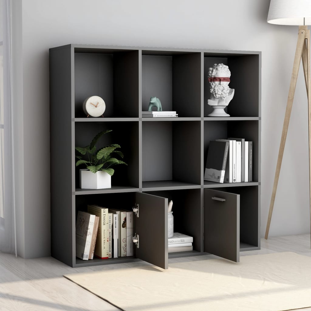 Βιβλιοθήκη Γκρι 98 x 30 x 98 εκ. από Επεξ. Ξύλο