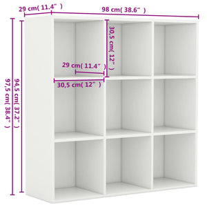Βιβλιοθήκη Λευκή 98 x 29 x 97,5 εκ. Επεξεργασμένο Ξύλο