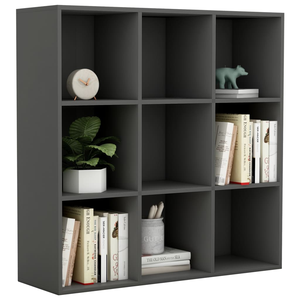 Βιβλιοθήκη Γκρι 98 x 29 x 97,5 εκ. Επεξεργασμένο Ξύλο