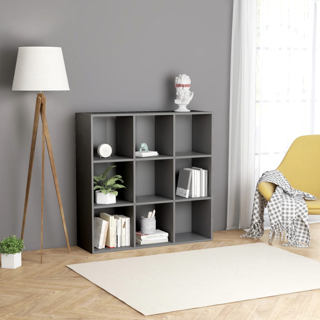 Βιβλιοθήκη Γκρι 98 x 29 x 97,5 εκ. Επεξεργασμένο Ξύλο