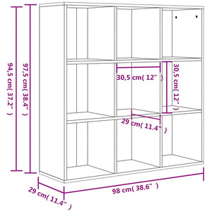 Βιβλιοθήκη Χρώμα Sonoma Δρυς 98x29x97,5 εκ. Επεξεργασμένο Ξύλο - Pakobazaar