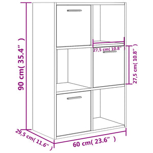 Ραφιέρα με Ντουλάπια Γκρι Σκυροδέμ. 60x29,5x90 εκ. Επεξ. Ξύλο - Pakobazaar