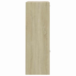 Ραφιέρα με Ντουλάπια Λευκό/Sonoma 60x29,5x90 εκ. Μοριοσανίδα