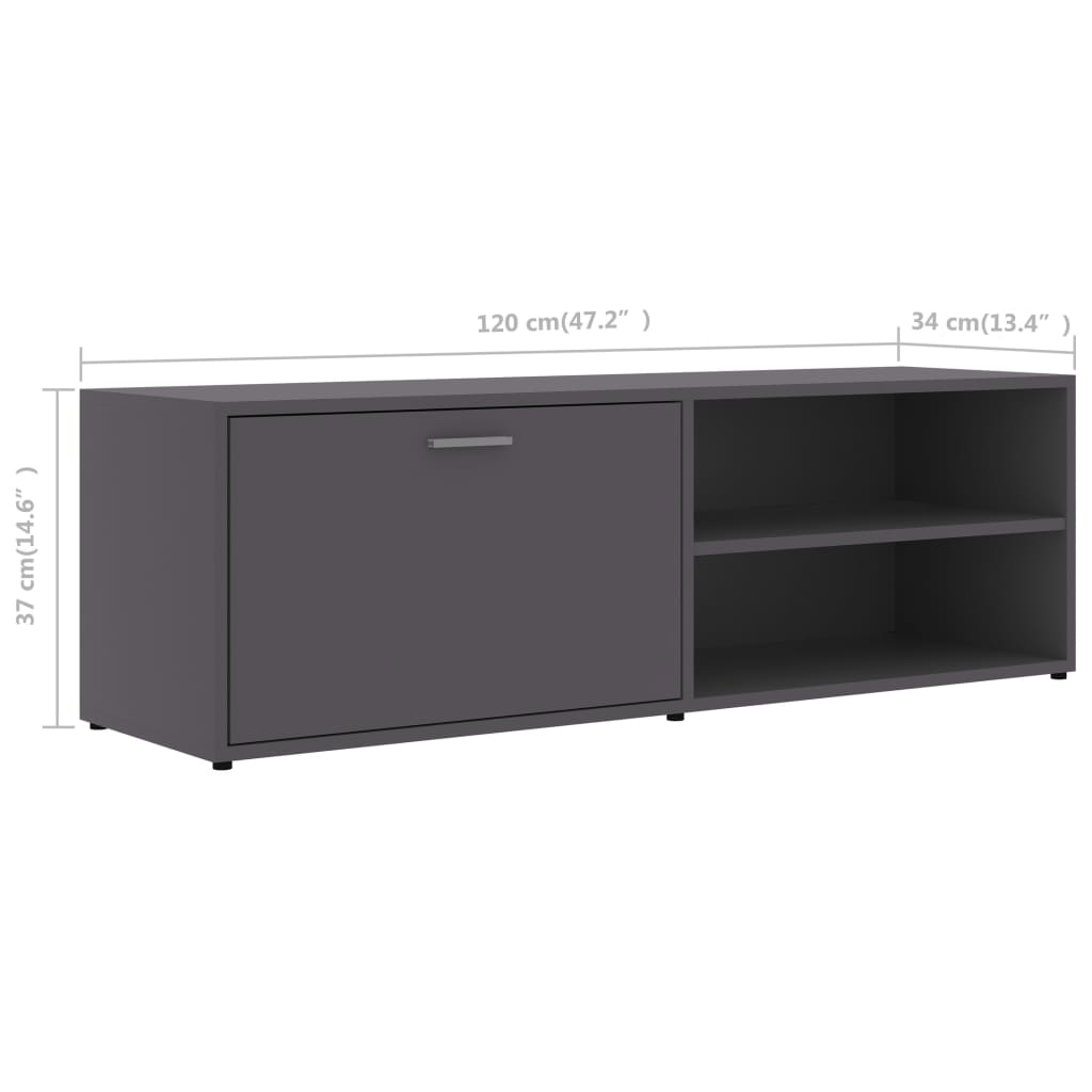 Έπιπλο Τηλεόρασης Γκρι 120 x 34 x 37 εκ. από Επεξ. Ξύλο
