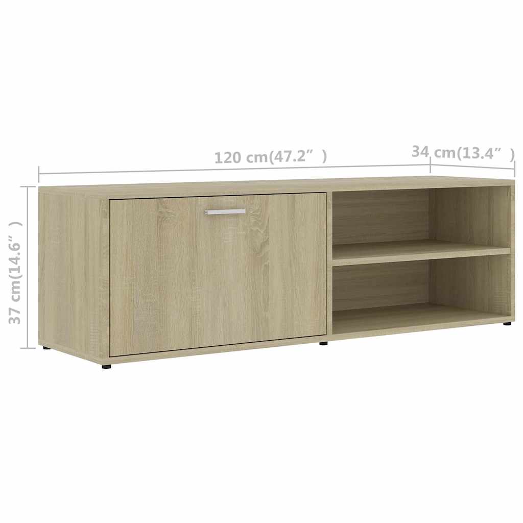 Έπιπλο Τηλεόρασης Sonoma Δρυς 120 x 34 x 37 εκ. από Επεξ. Ξύλο