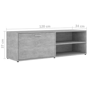 Έπιπλο Τηλεόρασης Γκρι Σκυροδέματος 120x34x37 εκ. Επεξ. Ξύλο - Pakobazaar