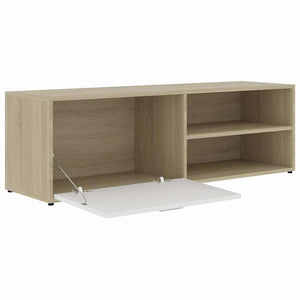 Έπιπλο Τηλεόρασης Λευκό/Sonoma Δρυς 120x34x37 εκ. Επεξ. Ξύλο