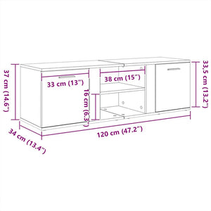 Έπιπλο Τηλεόρασης Sonoma Δρυς 120 x 34 x 37 εκ. από Επεξ. Ξύλο
