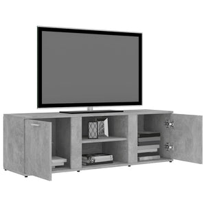 Έπιπλο Τηλεόρασης Γκρι Σκυροδέματος 120x34x37 εκ. Επεξ. Ξύλο
