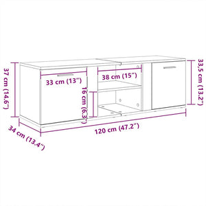 Έπιπλο Τηλεόρασης Λευκό/Sonoma Δρυς 120x34x37 εκ. Επεξ. Ξύλο