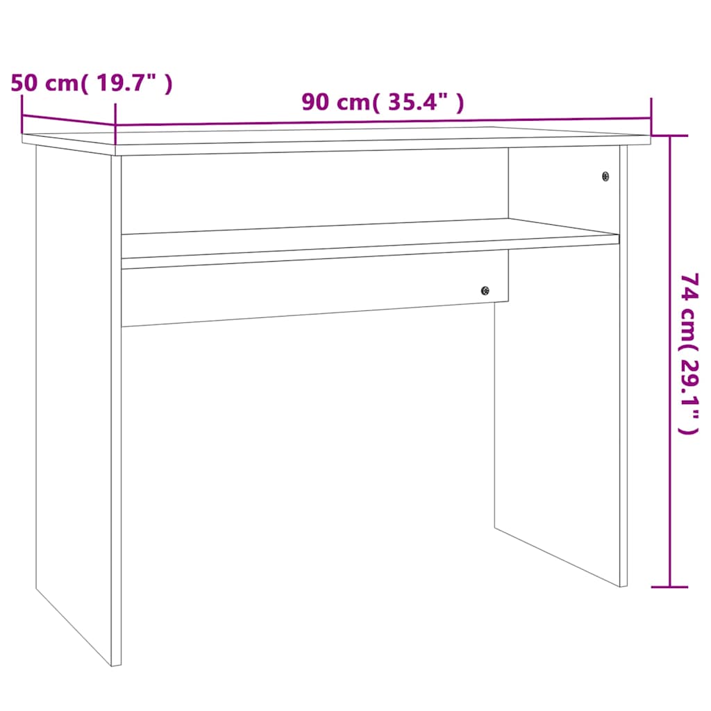 Γραφείο Χρώμα Sonoma Δρυς 90 x 50 x 74 εκ. από Επεξ. Ξύλο