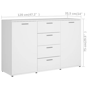 Μπουφές Λευκός 120 x 35,5 x 75 εκ. από Μοριοσανίδα