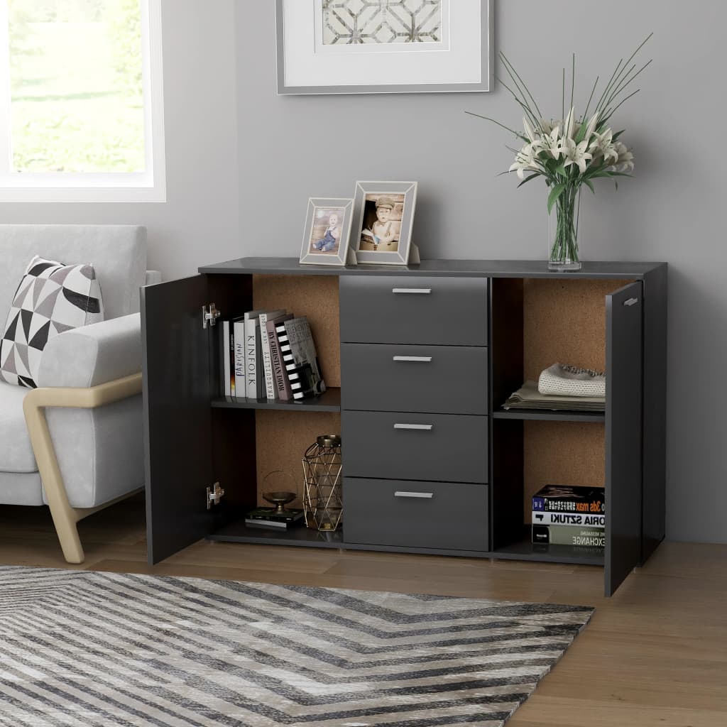 Μπουφές Γκρι 120 x 35,5 x 75 εκ. από Επεξ. Ξύλο - Pakobazaar