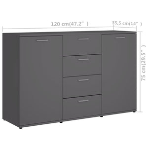 Μπουφές Γκρι 120 x 35,5 x 75 εκ. από Επεξ. Ξύλο - Pakobazaar