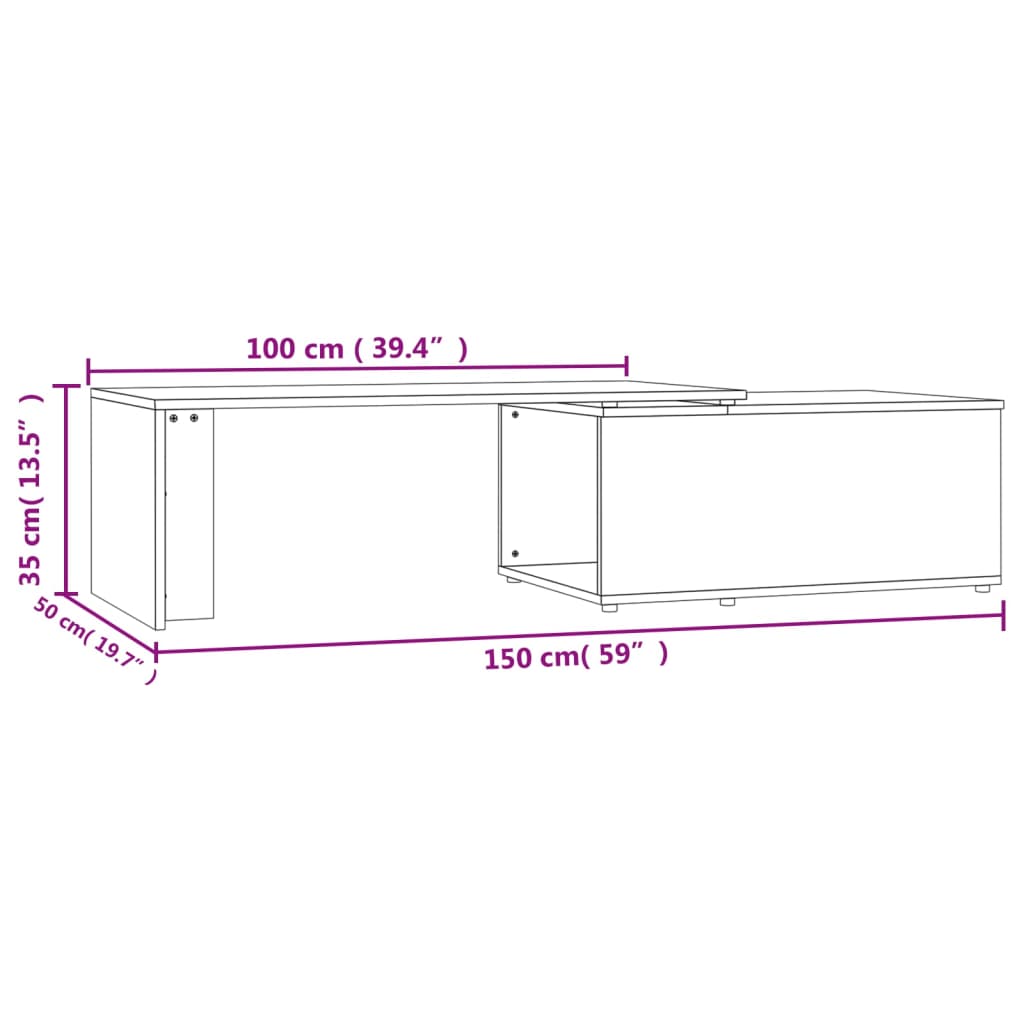 Τραπεζάκι Σαλονιού Sonoma Δρυς 150x50x35 εκ. από Επεξ. Ξύλο - Pakobazaar