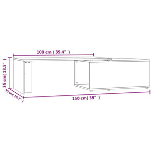 Τραπεζάκι Σαλονιού Γκρι Σκυροδέματος 150x50x35 εκ. Μοριοσανίδα - Pakobazaar