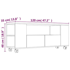 Έπιπλο Τηλεόρασης Μαύρο 120x35x48 εκ. Επεξ. Ξύλο