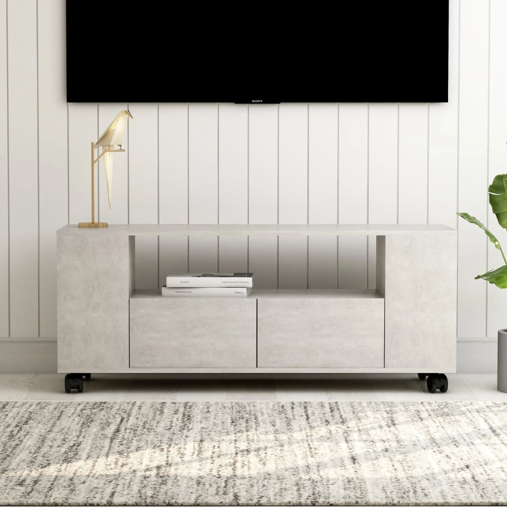 Έπιπλο Τηλεόρασης Γκρι Σκυρ. 120x35x48 εκ. Επεξ. Ξύλο