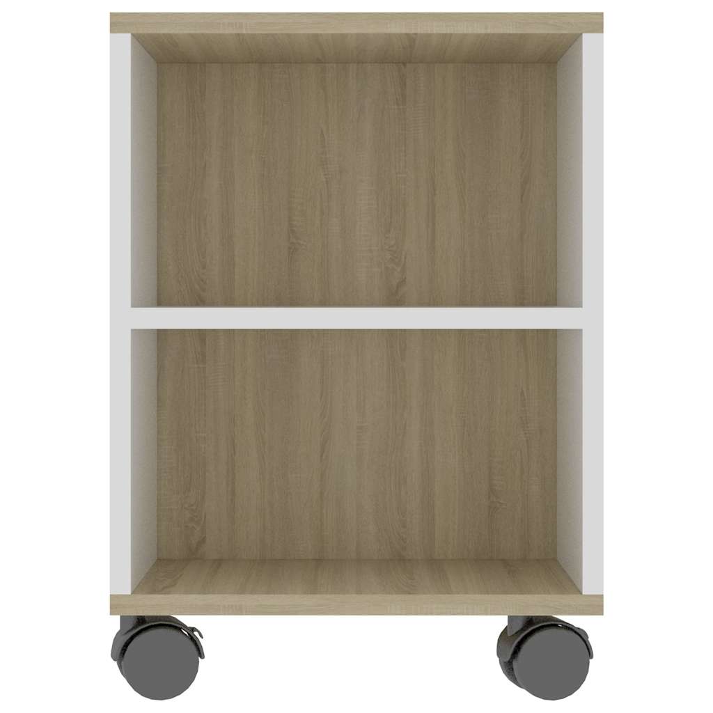 Έπιπλο Τηλεόρασης Λευκό/Sonoma Δρυς 120x35x48 εκ.Επεξ. Ξύλο