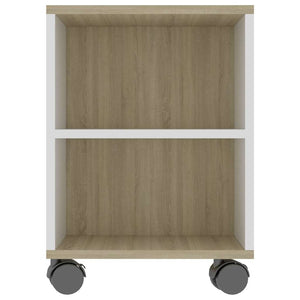 Έπιπλο Τηλεόρασης Λευκό/Sonoma Δρυς 120x35x48 εκ.Επεξ. Ξύλο