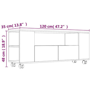 Έπιπλο Τηλεόρασης Γυαλ. Λευκό 120x35x48 εκ. Επεξεργασμένο Ξύλο