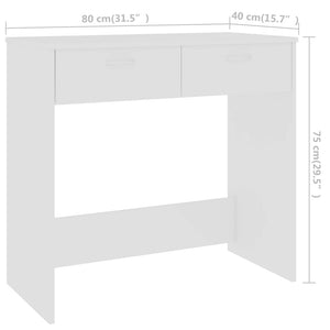 Γραφείο Λευκό 80 x 40 x 75 εκ. από Επεξ. Ξύλο