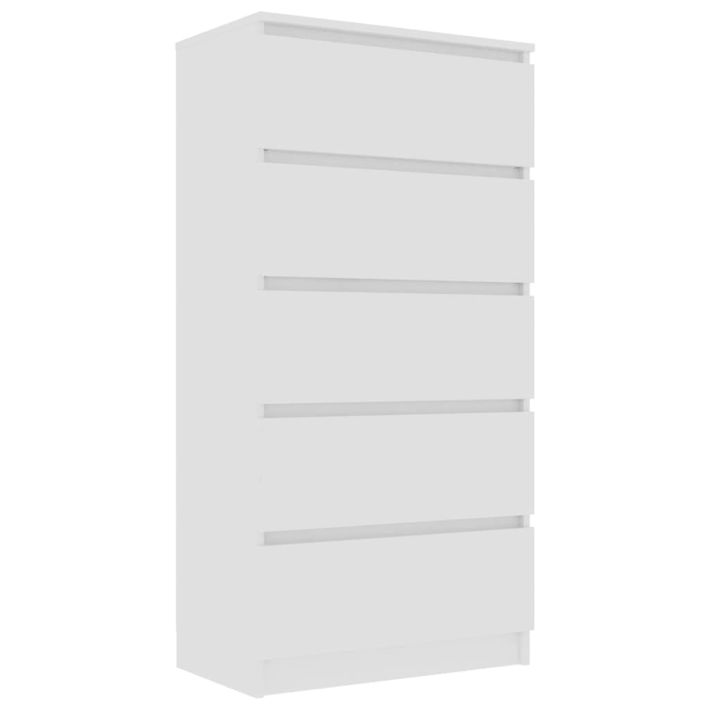 Συρταριέρα Λευκή 60 x 35 x 121 εκ. από Μοριοσανίδα