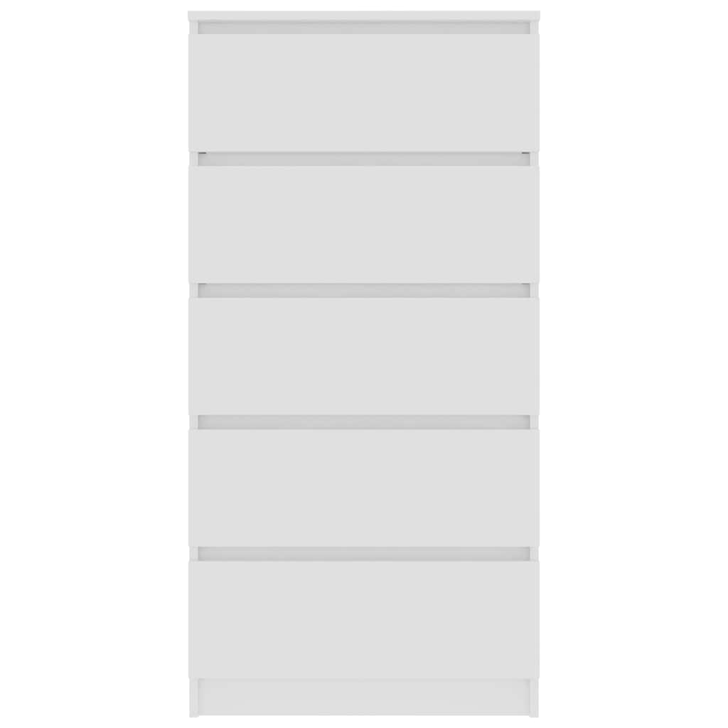 Συρταριέρα Λευκή 60 x 35 x 121 εκ. από Μοριοσανίδα
