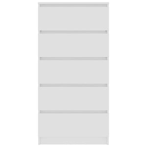 Συρταριέρα Λευκή 60 x 35 x 121 εκ. από Μοριοσανίδα